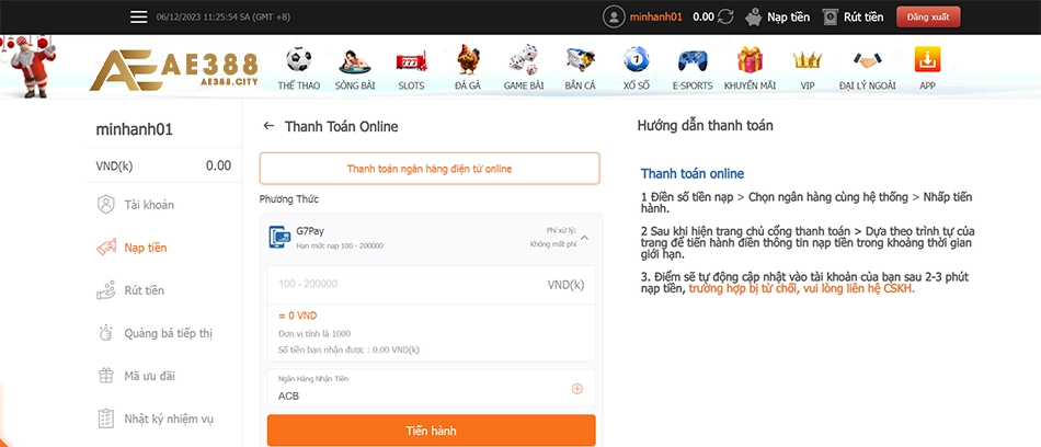 cần một số chú ý khi nạp tiền AE388 mà bạn nên biết